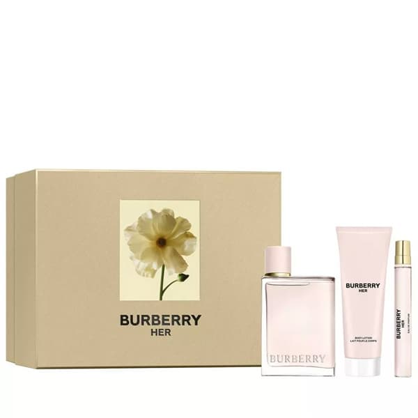 Gift Set Nước hoa Burberry Her 3pcs (EDP 100ml & EDP 10ml & Body Lotion 75ml)